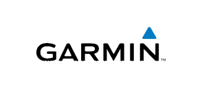garmin logo with the word garmin in bold black letters and a small blue triangle above the letter n on a light background.