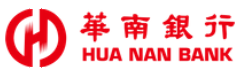 The Hua Nan Bank logo features a red circular symbol with a stylized H next to red Chinese characters and the words HUA NAN BANK in bold capital letters.
